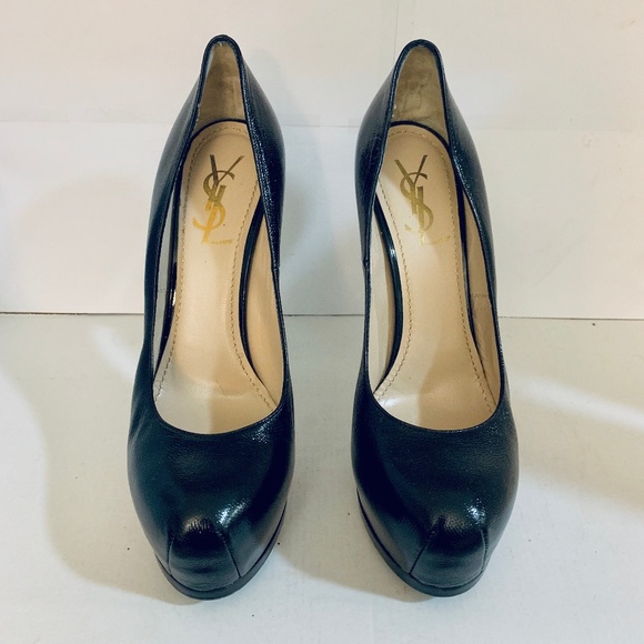 Saint Laurent TRIBTOO 105 Black Leather Pump - Picture 3 of 8